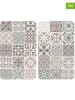 Wenko 2-delige set: fornuisafdekplaten "Tegel" beige/meerkleurig - (L)30 x (B)52 cm