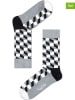 Happy Socks 2er-Set: Socken in Grau/ Silber/ Schwarz/ Weiß