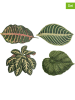Madre Selva Podkładki stołowe (4 szt.) "Leaves" w kolorze zielonym - szer. 12 cm