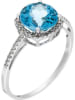 DIAMANTA Weißgold-Ring "Popi Coussin Topaze" mit Diamanten