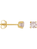 ATELIER DU DIAMANT Gouden oorstekers "Single diamond" met diamanten
