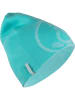 Trollkids Dwustronna czapka beanie "Trollfjord" w kolorze turkusowym