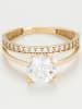 L instant d Or Gouden ring "Majestueuse" met edelstenen