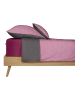 Schiesser Feinbiber-Bettwäsche-Set in Rosa/ Grau