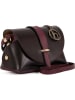 Lia Biassoni Leren schoudertas "Gerace" zwart/paars - (B)17 x (H)12 x (D)8 cm