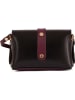 Lia Biassoni Leren schoudertas "Gerace" zwart/paars - (B)17 x (H)12 x (D)8 cm