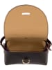 Lia Biassoni Leder-Umhängetasche "Gerace" in Schwarz/ Lila - (B)17 x (H)12 x (T)8 cm