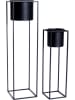 Lifa Living 2-delige set: plantenstandaards "Violet" zwart