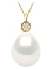 Pearl Addict Złoty naszyjnik z diamentami i perłą - dł. 42 cm