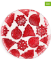 Trendy Kitchen by EXCÉLSA 2-delige set: serveerborden "Xmas" transparant/rood - Ø 34 cm
