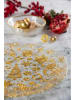 Trendy Kitchen by EXCÉLSA 2-delige set: serveerborden "Gold" transparant/goudkleurig - Ø 33 cm