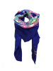 Made in Silk Jedwabna chusta w kolorze niebieskim ze wzorem - 90 x 90 cm