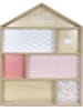 The Home Deco Kids Wandregal "Maison" in Hellbraun/ Rosa - (B)40 x (H)54 x (T)10 cm