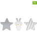 The Home Deco Kids 3er-Set: Kissen "Etoile et Lapin" in Grau/ Weiß