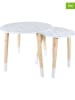 THE HOME DECO FACTORY 2-delige set: bijzettafels wit/lichtbruin