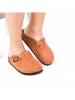 Moosefield Leren clogs lichtbruin