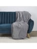 THE HOME DECO FACTORY Pled flanelowy w kolorze szarym - 200 x 140 cm