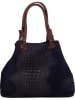 Mia Tomazzi Leder-Henkeltasche "Erculea" in Dunkelblau - (B)35 x (H)29 x (T)15 cm