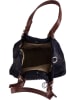 Mia Tomazzi Leren handtas "Erculea" donkerblauw - (B)35 x (H)29 x (D)15 cm