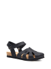 Comfortfusse Leder-Sandalen in Schwarz