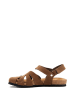 Comfortfusse Leder-Halbsandalen in Sand