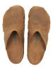 Comfortfusse  Leder-Clogs in Hellbraun