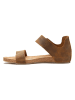 Comfortfusse Leder-Sandalen in Hellbraun
