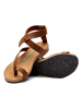 Comfortfusse Leder-Zehensandalen in Braun