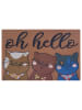 Hanse Home Wycieraczka "Oh hello Cats" w kolorze jasnobrązowo-niebieskim