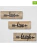 Evila 3-delige set: wanddecoratie walnootkleurig - (B)40 x (H)14 cm