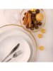 Trendy Kitchen by EXCÉLSA 18-częściowy zestaw talerzy "Gold" w kolorze złoto-białym
