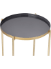 Lifa Living Bijzettafel "Ella" goudkleurig/grijs - (H)47,5 x Ø 38 cm