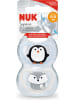 NUK 2-delige set: spenen "Space" lichtblauw/crème - maat 1 - 2x 2 stuks
