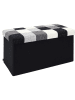 Rétro Chic Skrzynia "Patchwork" w kolorze czarnym do siedzenia - 77,5 x 40 x 15 cm
