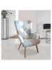 THE HOME DECO FACTORY Sessel "Helsinki" in Hellblau/ Grau - (B)72 x (H)99,5 x (T)66 cm
