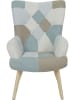 THE HOME DECO FACTORY Sessel "Helsinki" in Hellblau/ Grau - (B)72 x (H)99,5 x (T)66 cm
