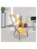 THE HOME DECO FACTORY Sessel "Helsinki" in Gelb/ Grau - (B)72 x (H)99,5 x (T)66 cm