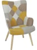 THE HOME DECO FACTORY Sessel "Helsinki" in Gelb/ Grau - (B)72 x (H)99,5 x (T)66 cm
