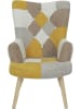 THE HOME DECO FACTORY Sessel "Helsinki" in Gelb/ Grau - (B)72 x (H)99,5 x (T)66 cm