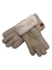 Kaiser Naturfellprodukte H&L Lammfell-Fingerhandschuhe "Patchwork" in Grau