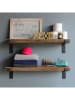 Scandinavia Concept 2er-Set: Wandregale "LAM004" in Walnuss/ Schwarz - (B)60 x (H)16 x (T)14 cm