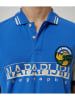 Napapijri Koszulka polo "Eishop" w kolorze szaro-niebieskim