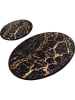 Colourful Cotton 2er-Set: Badvorleger "Goldes" in Schwarz/ Gold