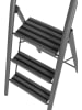 Wenko 3-stufige Klapptrittleiter in Anthrazit - (B)48 x (H)106,5 x (T)57 cm