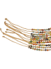 SUNNYSUE 10-delige set: vlechtarmbanden "Multicolor" naturel