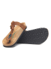 Comfortfusse Leren teenslippers bruin