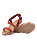 Comfortfusse Leder-Sandalen in Rot