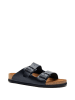 Comfortfusse Leder-Pantoletten in Schwarz