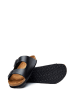 Comfortfusse Leder-Pantoletten in Schwarz