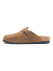 Comfortfusse Leder-Clogs in Hellbraun